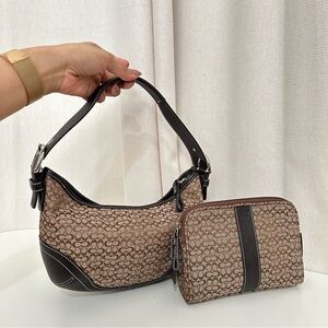 Coach Monogram shoulder bag and pouch